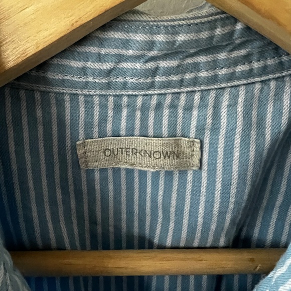 Outerknown Blue & White striped shortsleeve jumpsuit - Picture 4 of 6